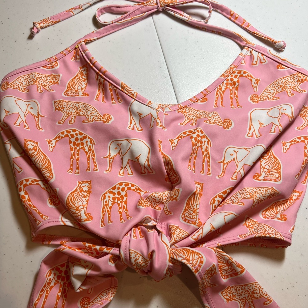 Kortni Jeane bikini top with Safari Pink animal print